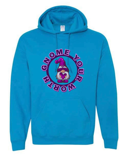 Gnome Your Worth Hoodie Purple Heart